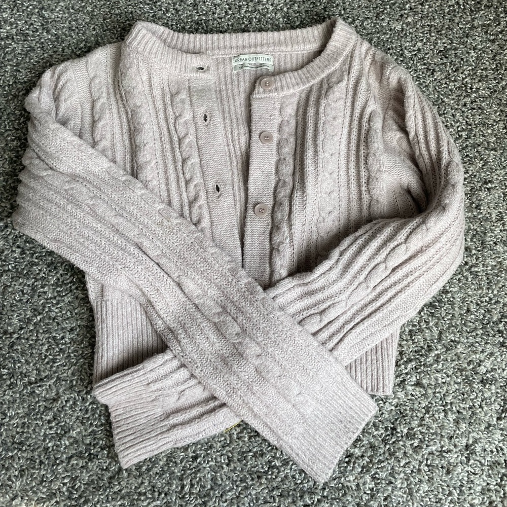 lavender cropped urban outfitters sweater